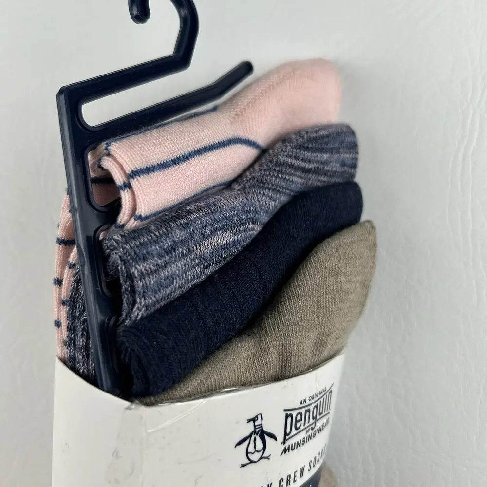 Original Penguin Men’s 4 Pack Crew Dress Socks Size 8-13 Cotton Gift Set NEW